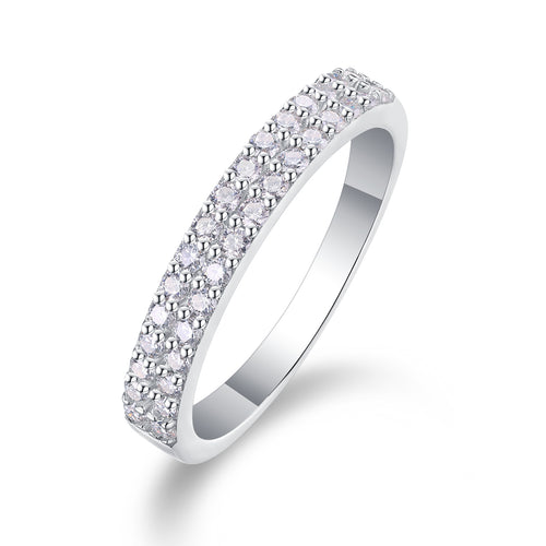 The Dazzling Diamond - Set With Top-quality Moissanite S925 Silver And Platinum-plated Diamond Wedding Ring Can Be Inspected With A Diamond Pen
