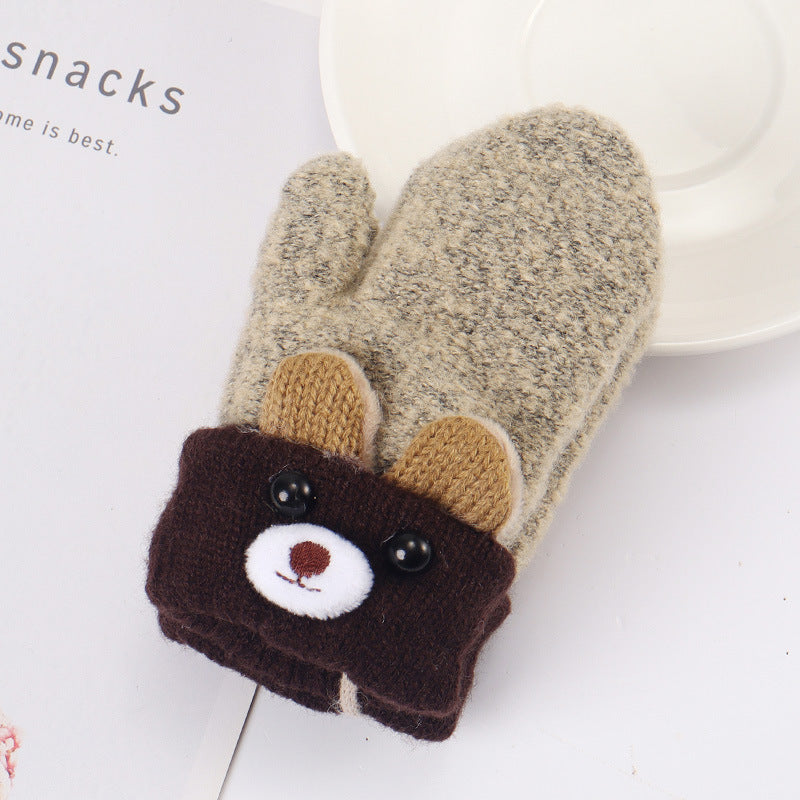 Simple Children's Cartoon Winter Warm Gloves