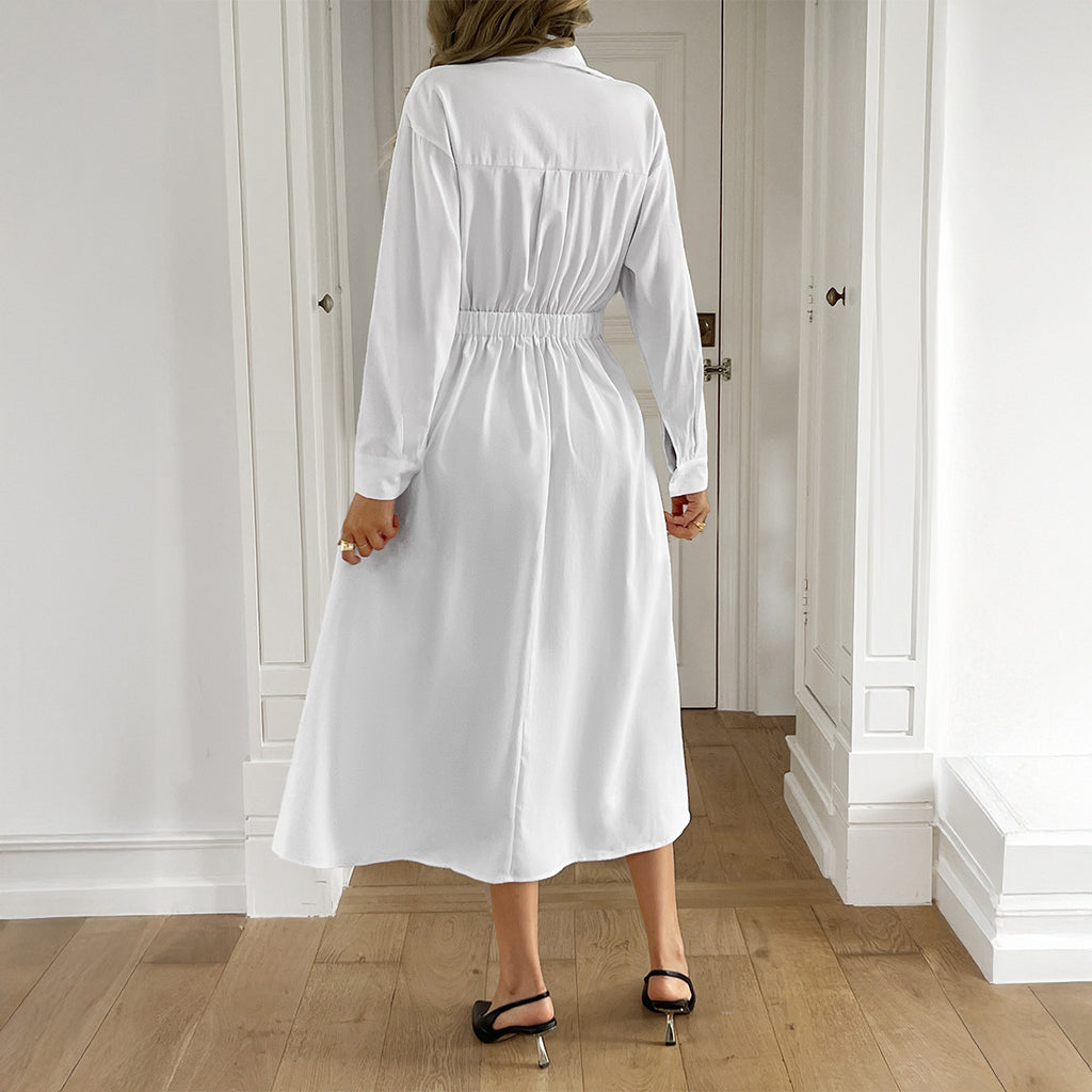 Resort-style Cardigan Long Sleeve Maxi Dress For Women