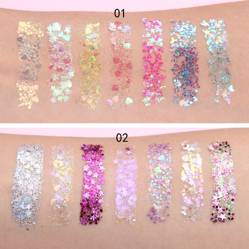 Creative Seven Color Glitter Powder Eyeshadow Palette