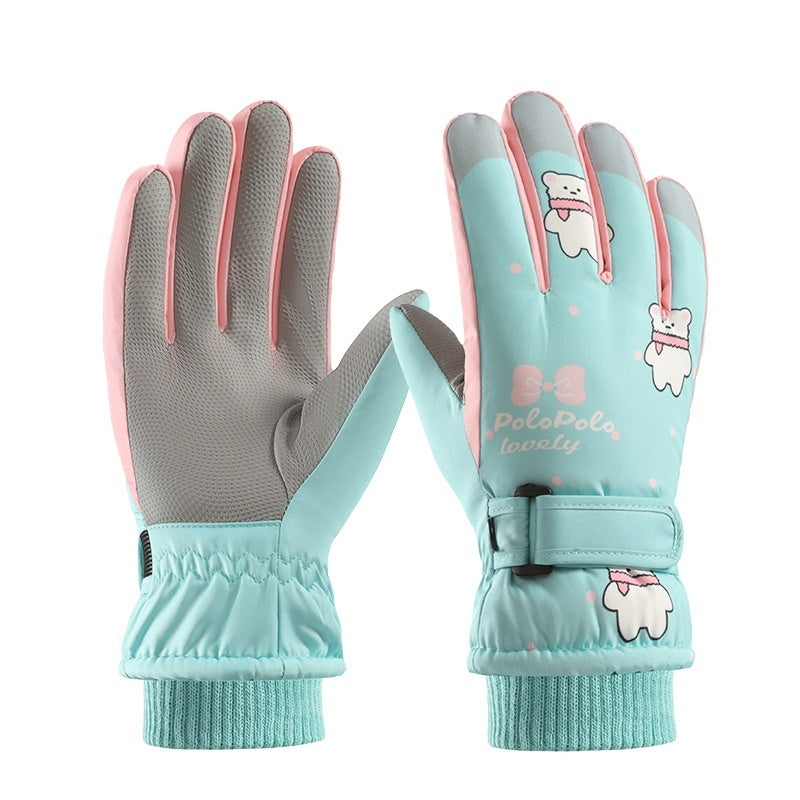 Skiing Fleece-lined Touch Screen Riding Five Finger Gloves