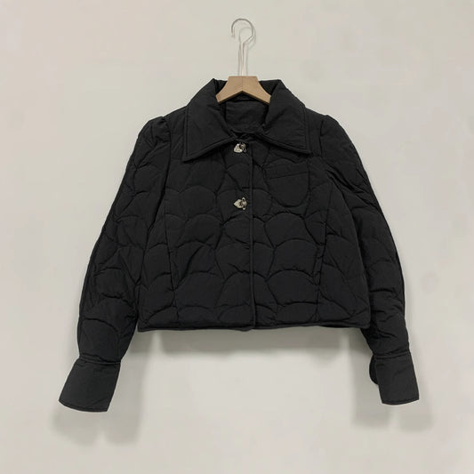 Online Red Diamond Plaid Short Down Jacket