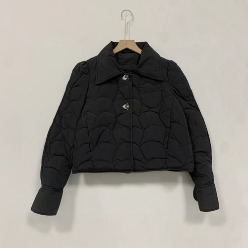 Online Red Diamond Plaid Short Down Jacket