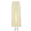 Fashion Casual Loose Drawstring Tight Waist Solid Color Trousers