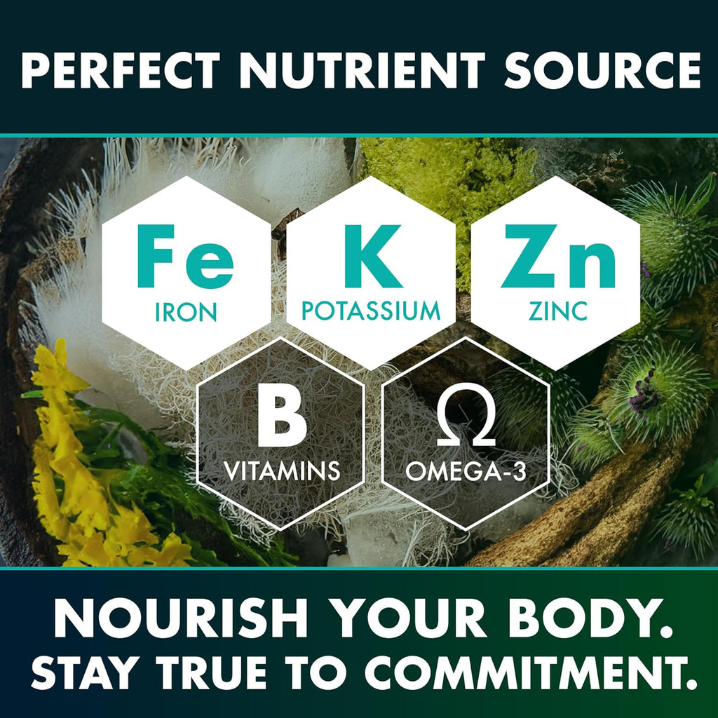 كبسولات فيتامينات مركبة من الأعشاب البحرية