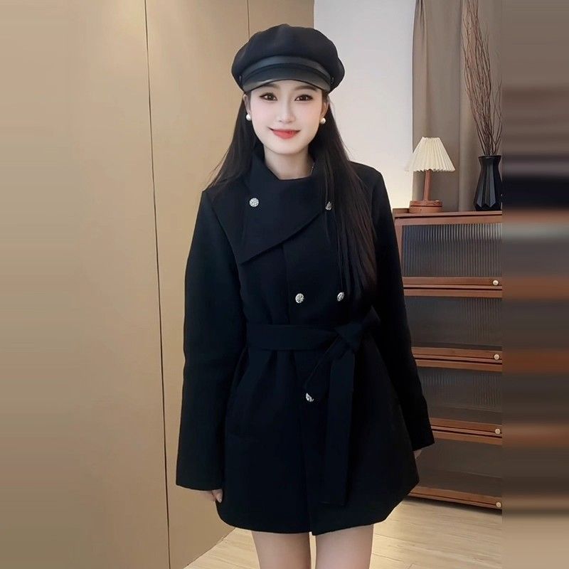 Premium Thick Wool New Waist-cropped Petite Coat