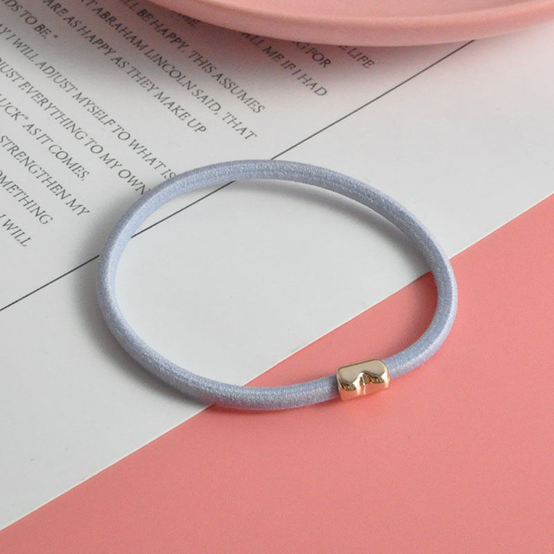 Golden Balls Peach Heart Rubber Band