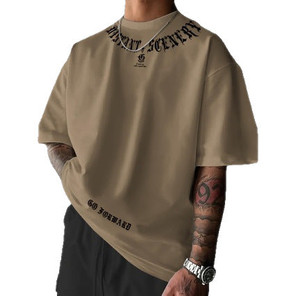 Oversized T-shirt With Eye-catching Letter Print For Breathability