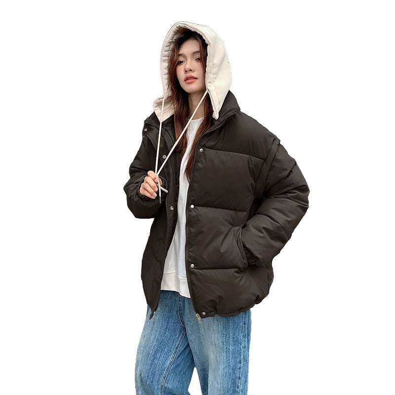 Women's Two-piece Down Jacket With Detachable Sleeves