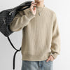 Chunky-knit Crew-neck Warm And Loose-fitting Sweater