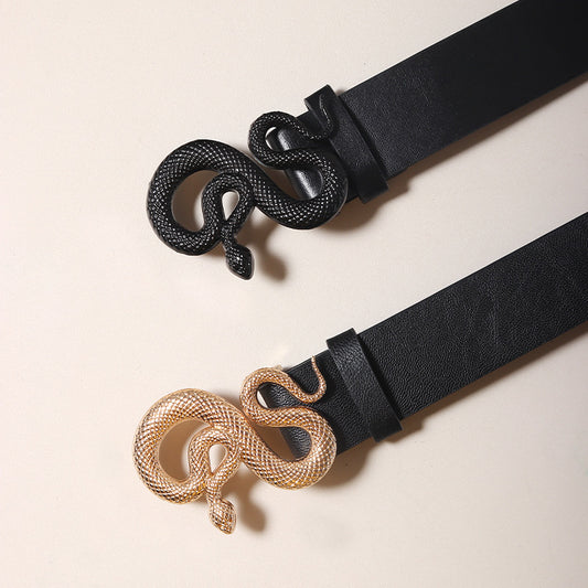 Retro Punk Neutral Personality Serpentine Buckle Belt