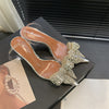 Bow Rhinestone Pointed Sexy Transparent Fashion Sandals