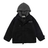 Color Contrast Patchwork Hooded Jacket For Men