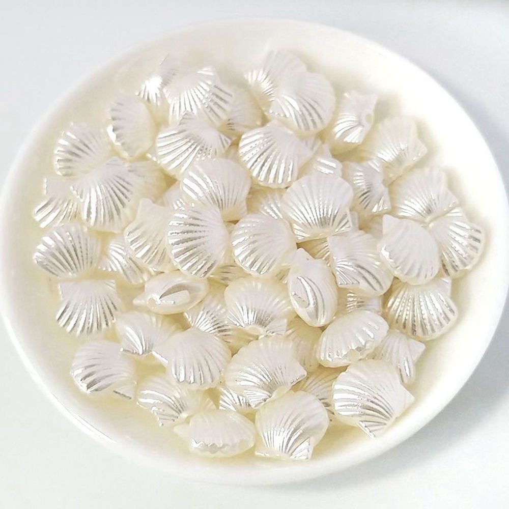 Pearl Perforated Beige Shell Shape Bracelet Spacer Handmade Accessories Beaded