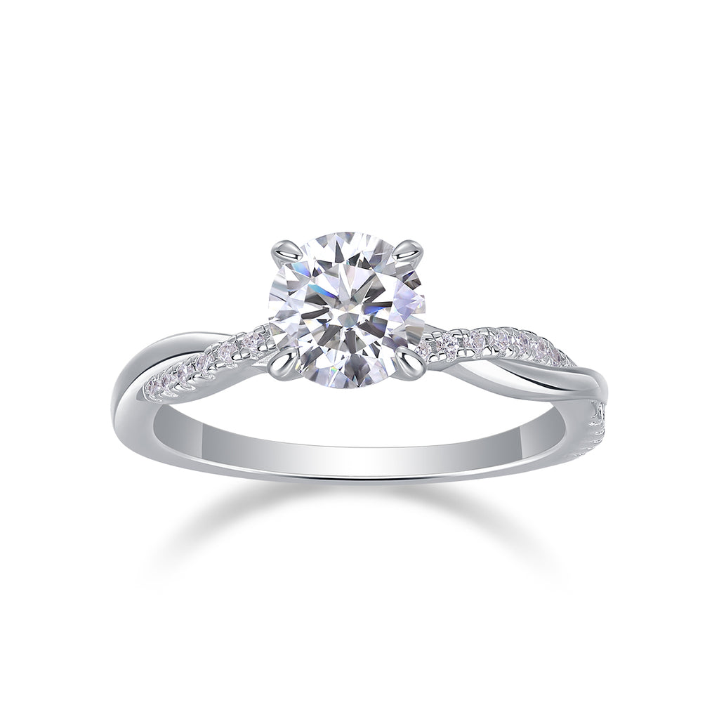 Looking Forward To Your Return - A 1-carat Top-quality Moissanite S925 Silver Platinum-plated Diamond Wedding Ring. The Ring Can Be Inspected With A Diamond Pen
