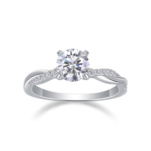 Looking Forward To Your Return - A 1-carat Top-quality Moissanite S925 Silver Platinum-plated Diamond Wedding Ring. The Ring Can Be Inspected With A Diamond Pen