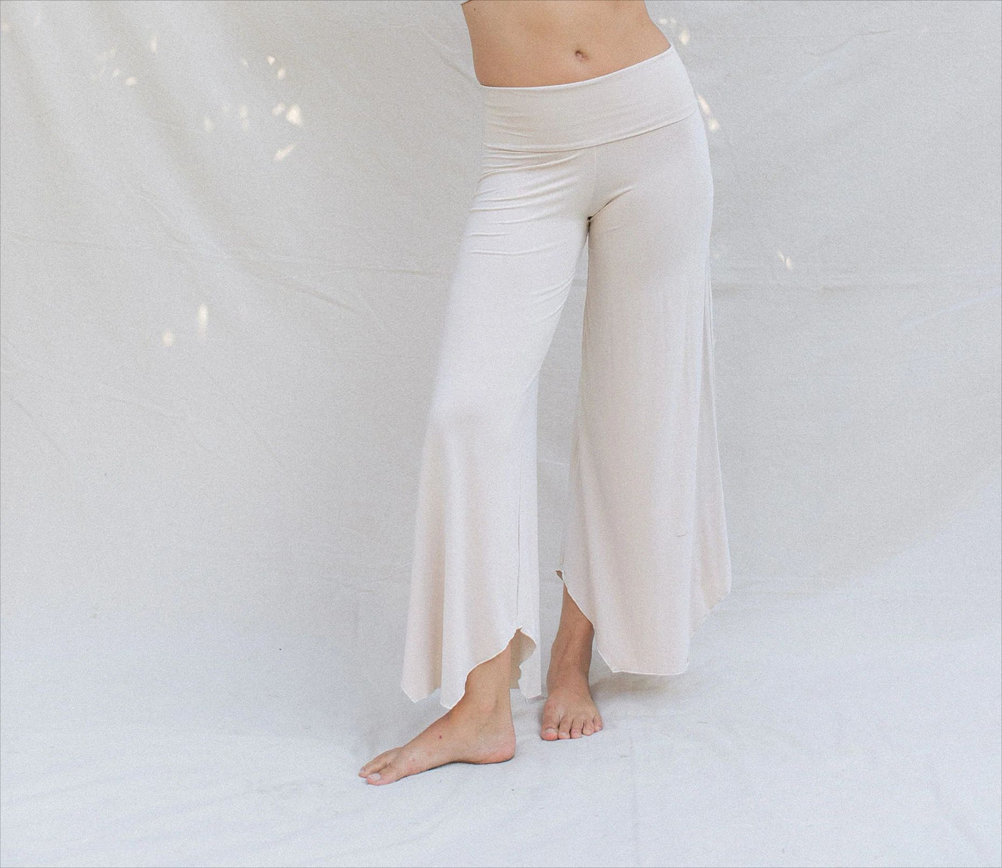 High Waist Irregular Casual Pants Yoga Cropped Pants