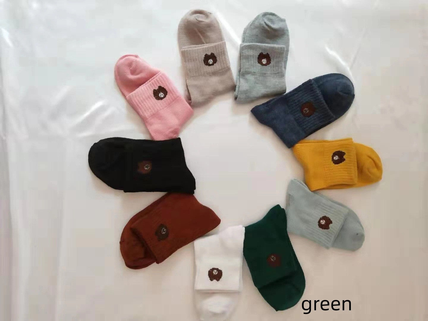 Bear Socks Women's Cute Mid-calf Length Cotton Socks