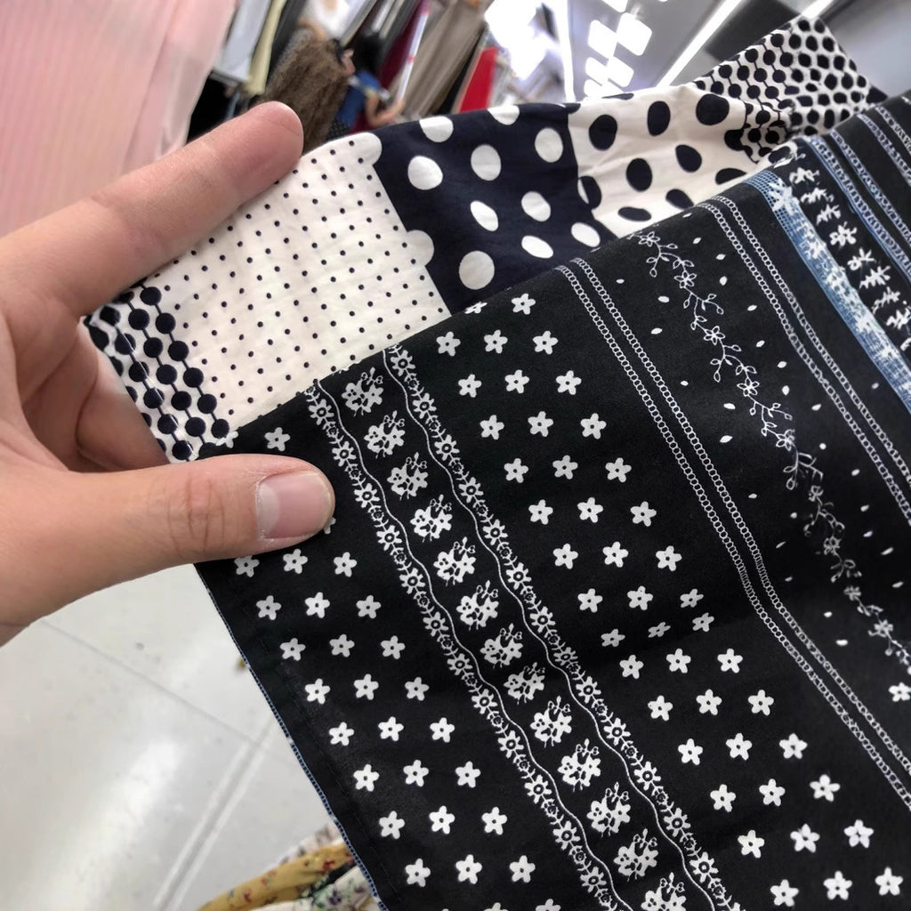 تنورة قطنية منقطة بألوان متباينة، مصممة لتنحيف الجسم للنساء