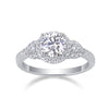 Lake Baikal - Set With 1-carat Top-quality Moissanite S925, Silver And Platinum-plated Diamond Wedding Ring. The Ring Can Be Inspected With A Diamond Pen