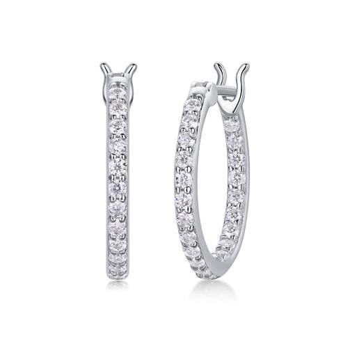Flowing Light - Earrings Set With Top-quality Moissanite S925 Silver And Platinum-plated Stud Earrings, A Fashionable And Trendy Accessory, Can Be Detected By A Diamond Pen In Yellow Gold And Rose Gol