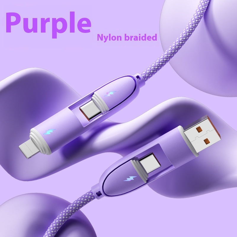 Four-in-one Silicone Fast Charge Data Cable