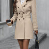 Solid Color Machine Washable Elegant Trench Coat