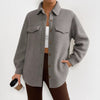 Women's Solid Color Long-sleeved Lapel Fleece Jacket