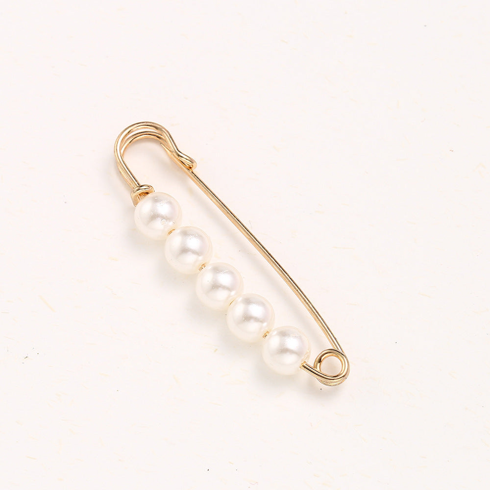 Cross-border Pearl Waist Of Trousers Pin Fixed Clothes Skirt Brooch Belt Buckle