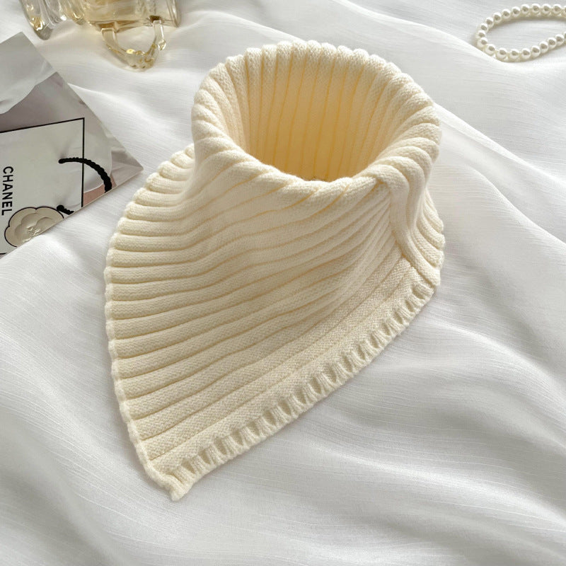 Knitting Bandana Versatile Pure Color Warm Keeping Neck Protector