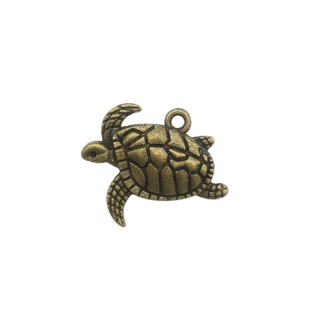 Retro Tibetan Silver Antique Brass Alloy DIY Accessories Marine Turtle Shell Necklace Bracelet Jewelry
