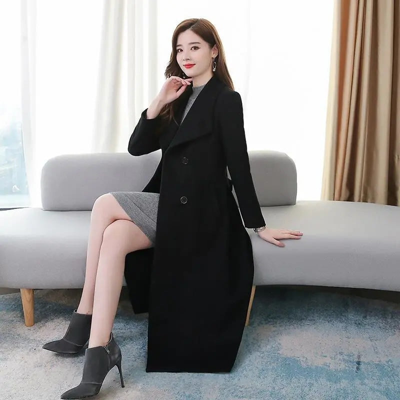Woolen Coat Women's Lapel Slim Jacket