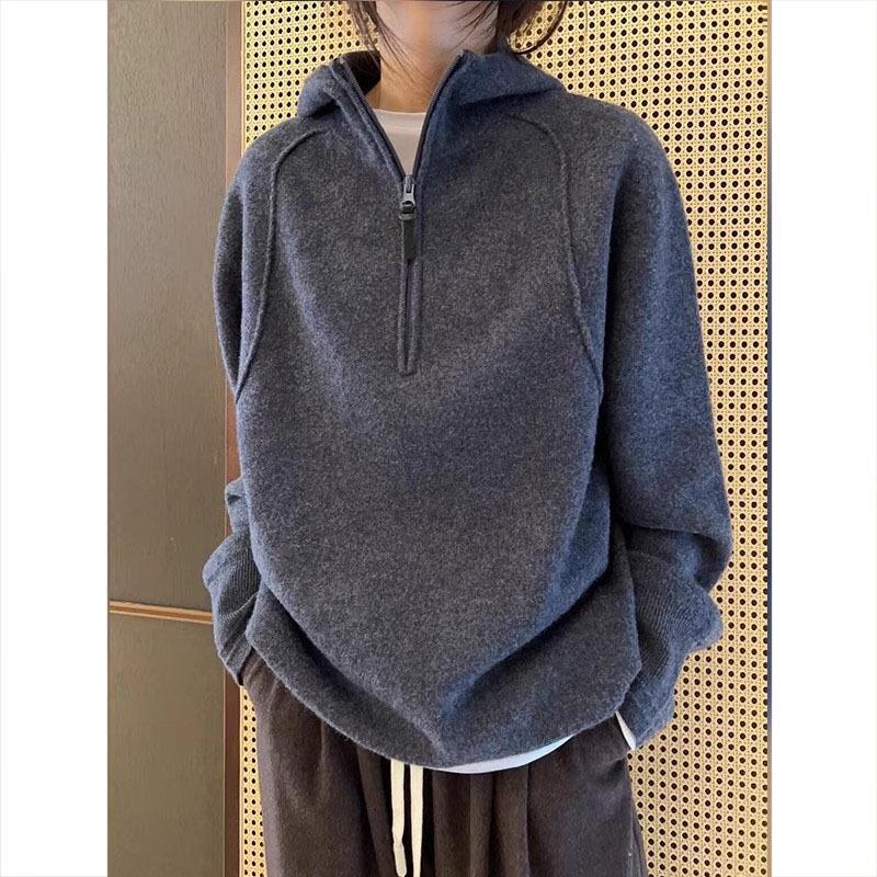 Women's American-style Double-sided Coral Fleece Hoodie