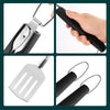 Plastic Handle Stainless Steel Combination Barbecue Fork Shovel Clamp
