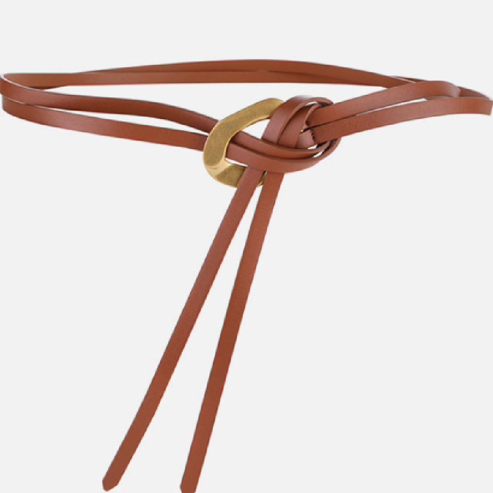 Fashionable And Novel Women's Knot Buckle Thin Belt