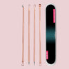 Rose Gold Stainless Steel Acne Needle 4-piece Tool Beauty Acne Blackhead Acne Clip Tool Set