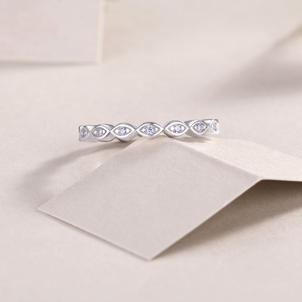 Eternal - Set With Top-quality Moissanite S925 Silver And Platinum-plated Diamond Wedding Ring. The Ring Can Be Inspected With A Diamond Pen