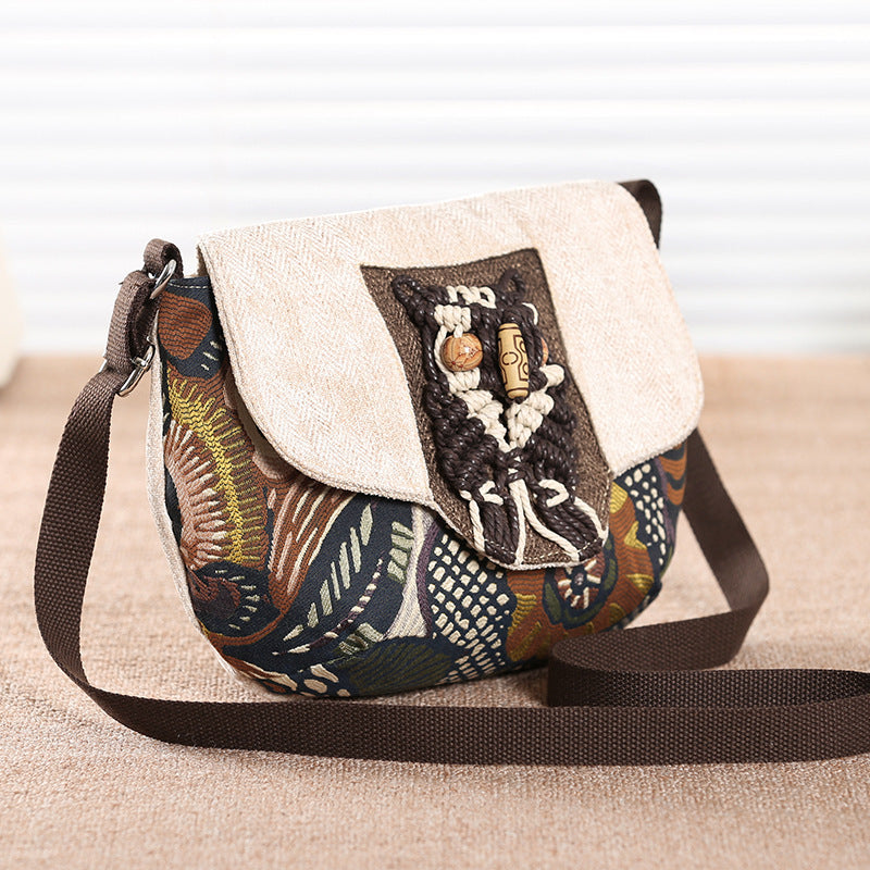 Ethnic Style Women's Shoulder Canvas Messenger Bag