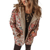 Casual Fleece Printed Long Sleeve Hooded Jacket