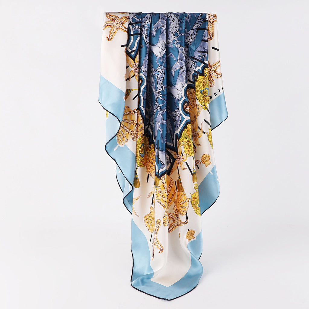 وشاح حريري مربع الشكل للنساء