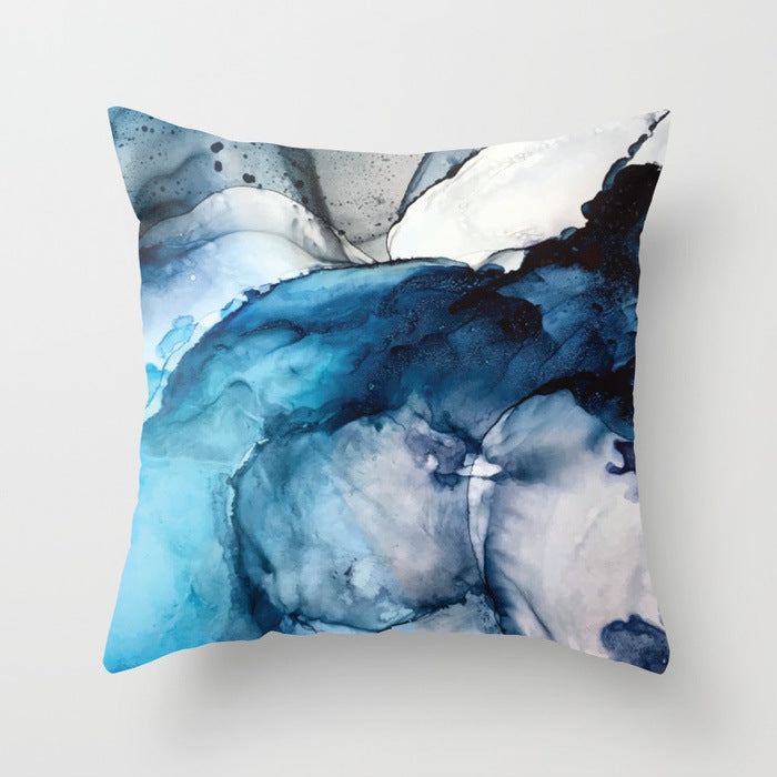 New Living Room Abstract Blue Printing Pillow