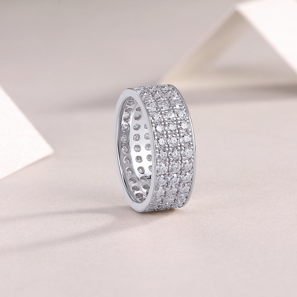 Star Dream - A Wedding Ring Set With Top-quality Moissanite S925 Silver And Platinum-plated Diamond Can Be Tested With A Diamond Pen