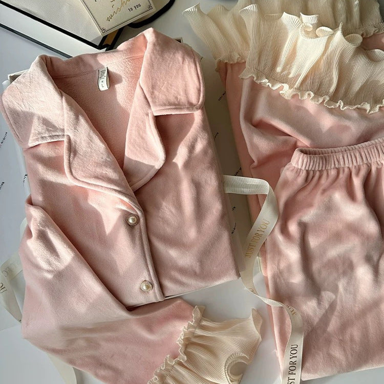 Womens Thickened French Princess Style Pajamas For Fall And Winter