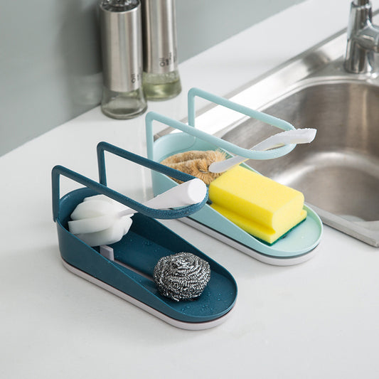 Nordic creative bathroom storage box kitchen sink faucet side countertop sponge wipe rack