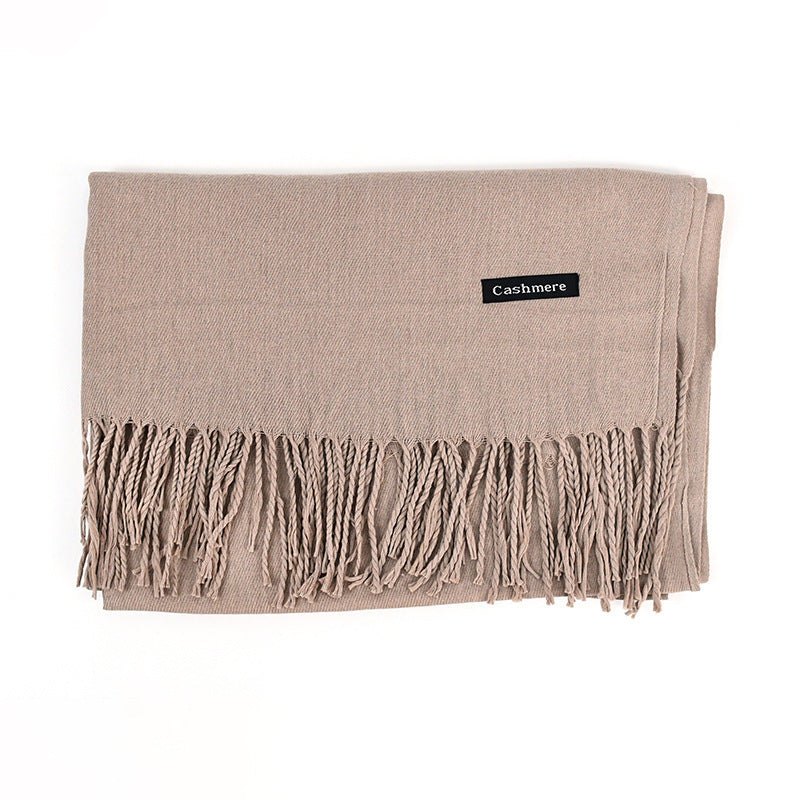 Women's Solid Color Scarf Tassel Scarf