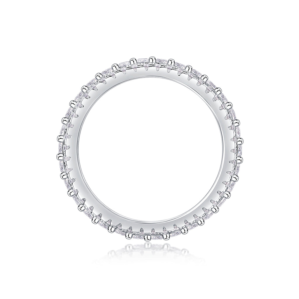 Cold Moonlight - Set With Top-quality Moissanite S925 Silver And Platinum-plated Diamond Wedding Ring. The Ring Can Be Inspected With A Diamond Pen