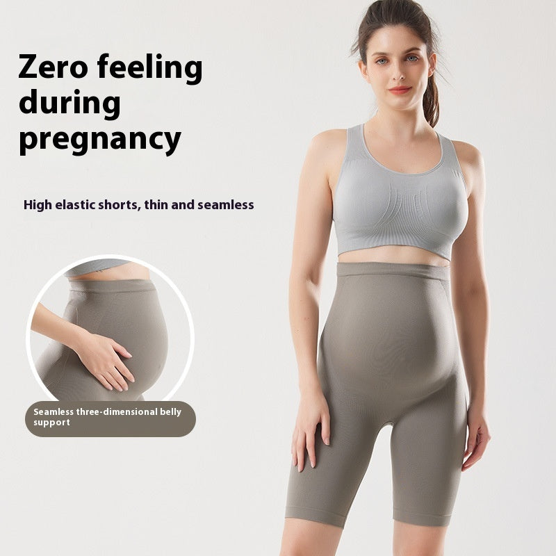 New Pregnant Women Yoga Pants Nude Feel High Elastic Belly Support Maternity Pants