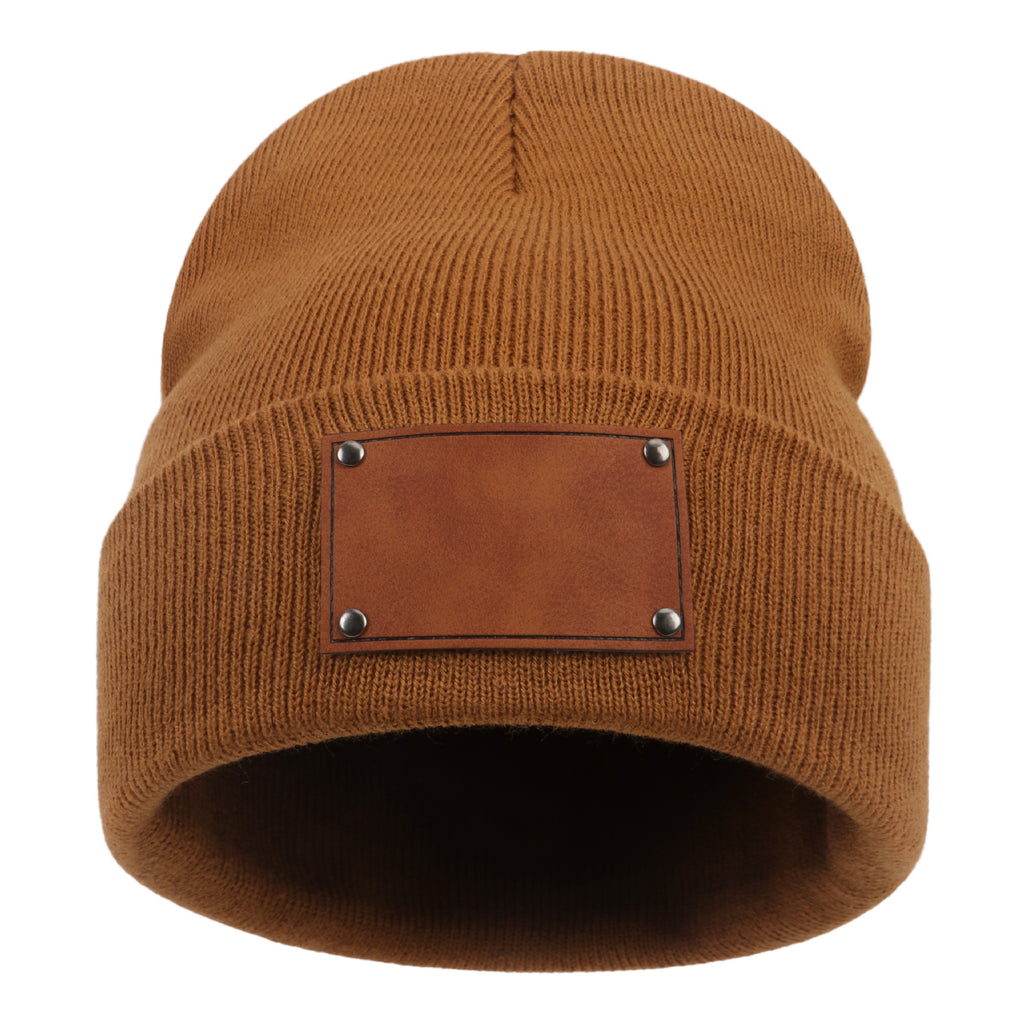 Children And Adults Blank Leather Label Brimless Cap
