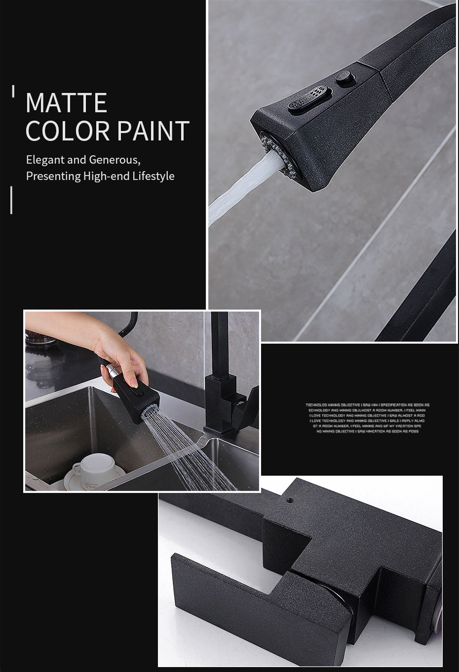 صنبور حوض قابل للتمدد بمخرج مزدوج