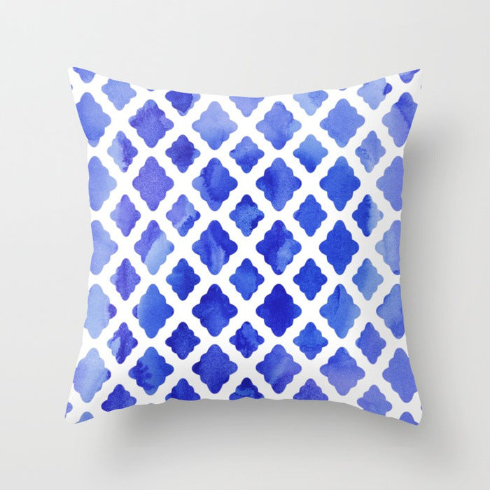 New Living Room Abstract Blue Printing Pillow